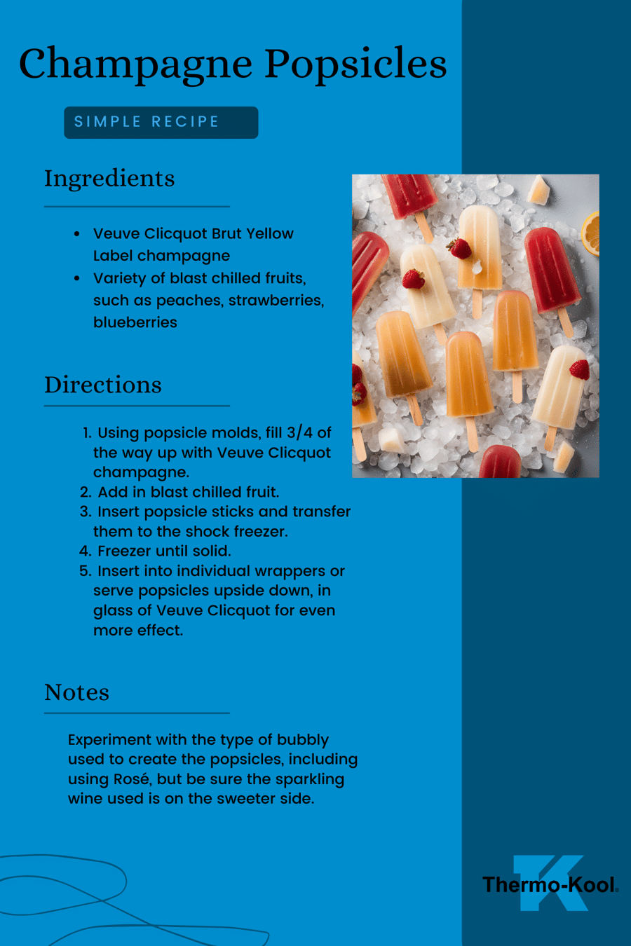 Thermo-Kool Champagne Popsicle Recipe Card